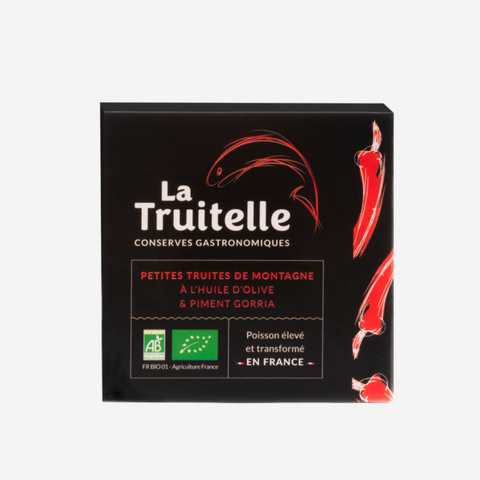 Petites truites de montagne à l'huile d'olive et piment gorria